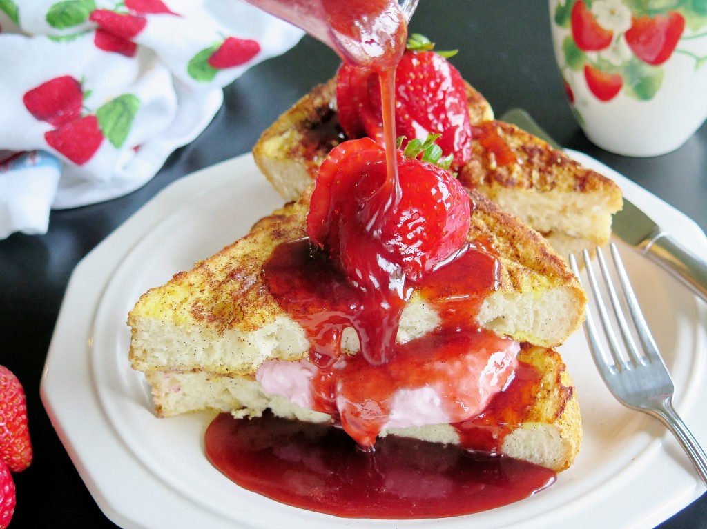 Strawberry Cream Cheese Stuffed French Toast