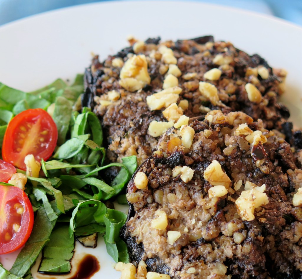 Walnut Chickpea Mushroom Burgers