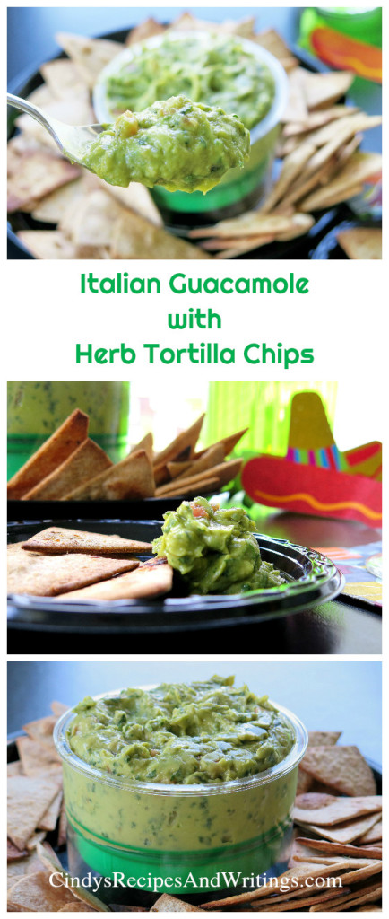 Italian Guacamole with Herb Tortilla Chips #GuacSquad12