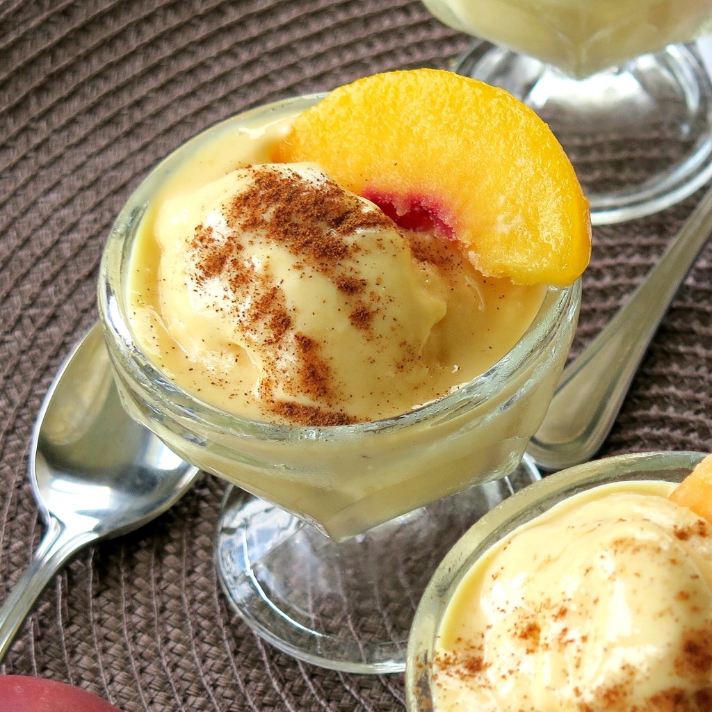 peach sherbet dish