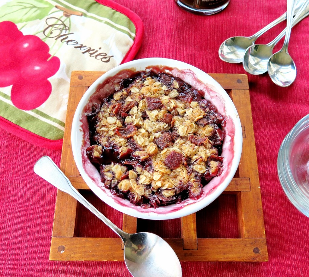 Boozy Bacon Cherry Crumble 