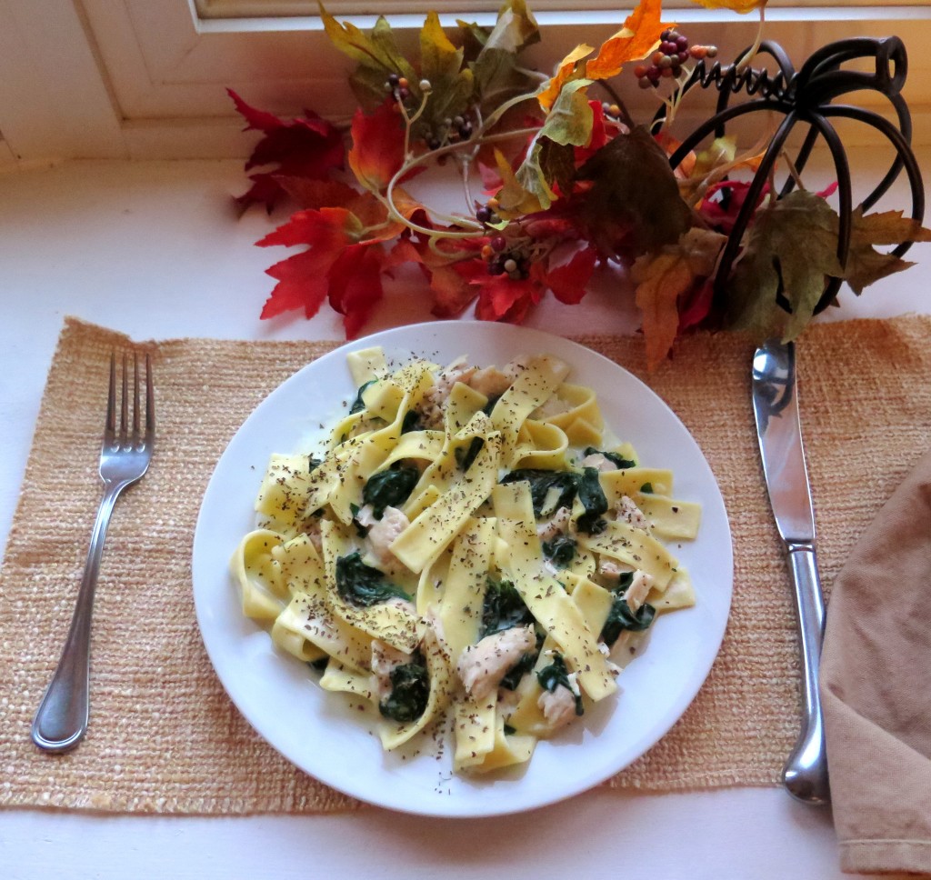 creamed Spinach Turkey Pasta