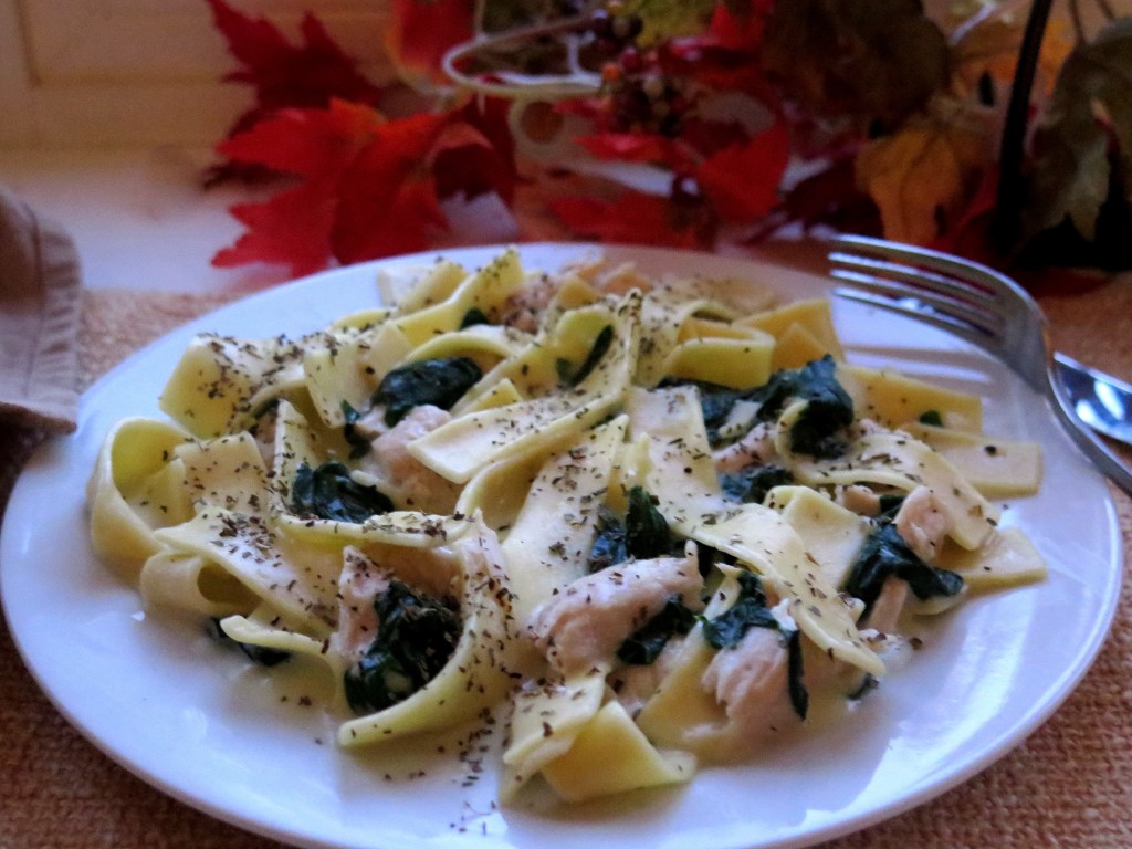 Creamed Spinach Turkey Pasta