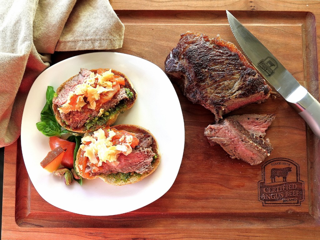 Steak Crostini Pistachio Pesto