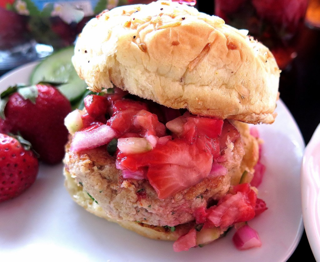 Tuna Burger Pickled Strawberry Relish 