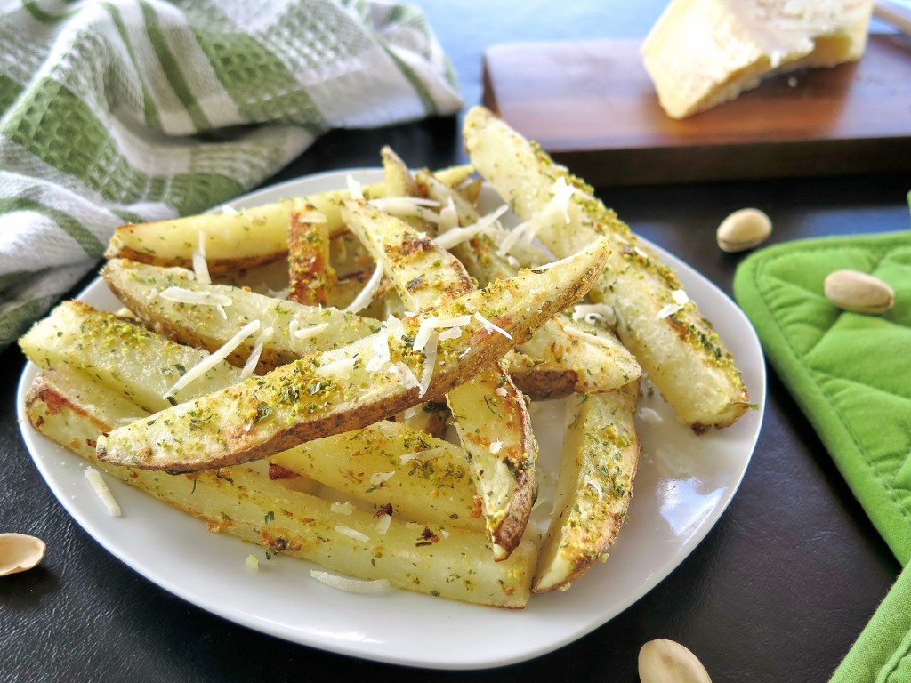 Pistachio Parmesan Oven Fries