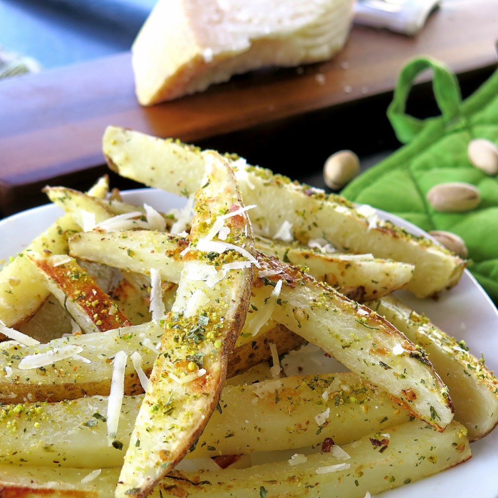 Pistachio Parmesan Oven Fries