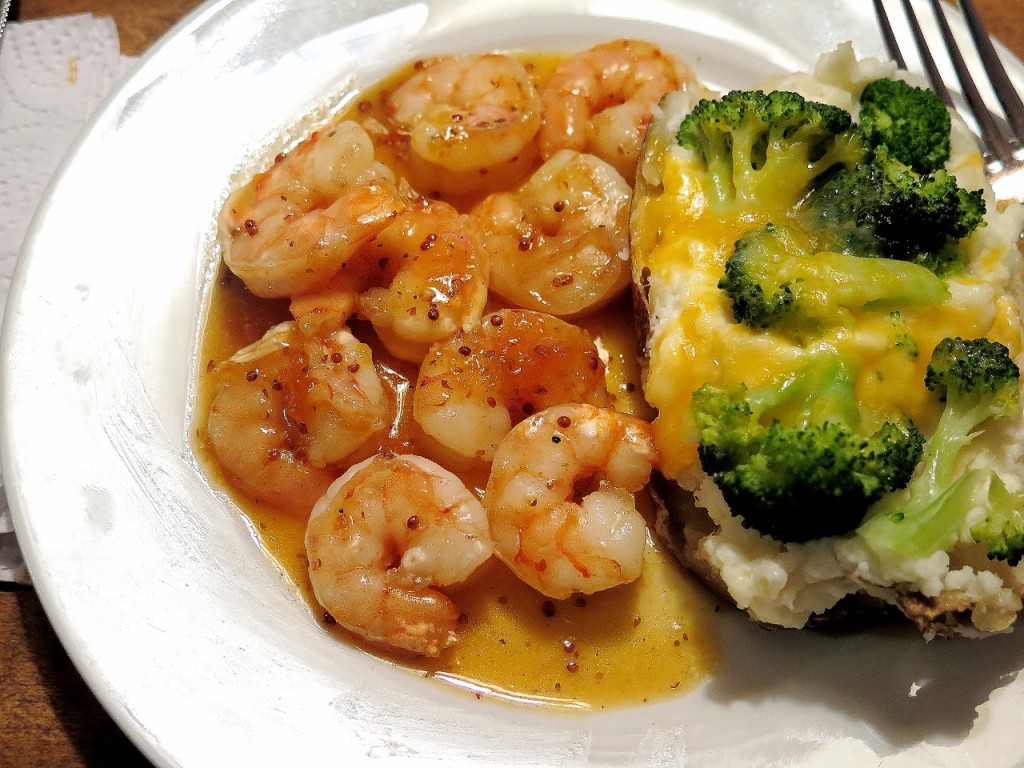 Spicy Apricot Glazed Shrimp plate 