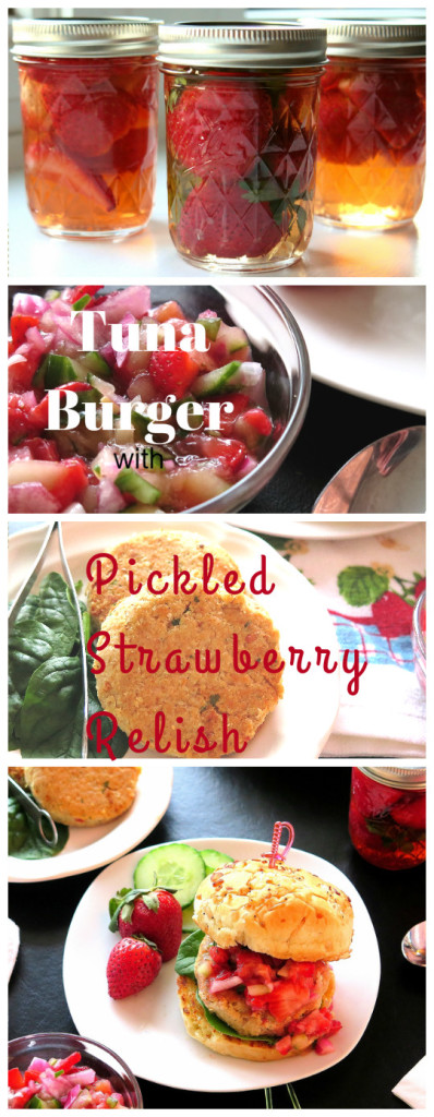Tuna Burger with Pickled Strawberry Relish