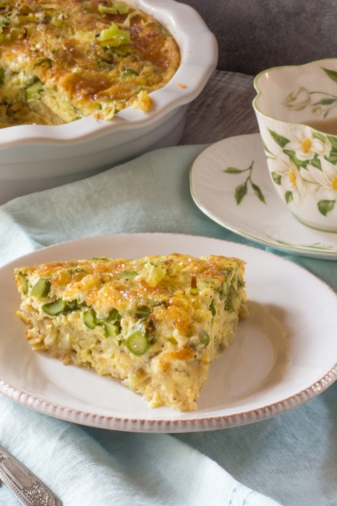 Asparagus Quiche in Hash Brown Crust