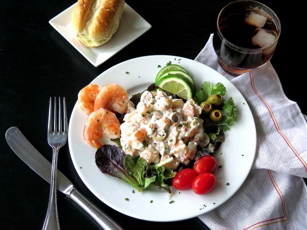 Beer Steamed Shrimp Salad 