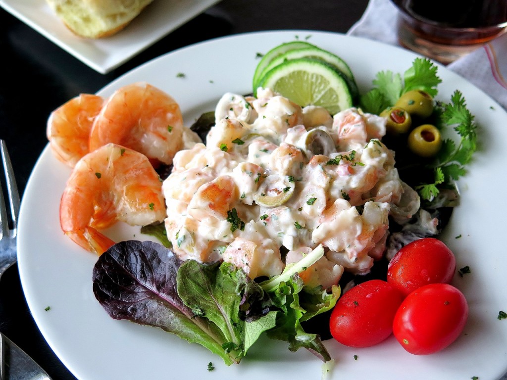 Beer Steamed Shrimp Salad