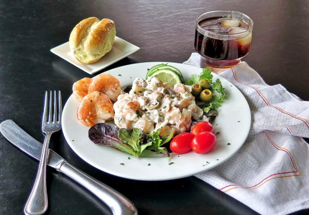 Beer Steamed Shrimp Salad 