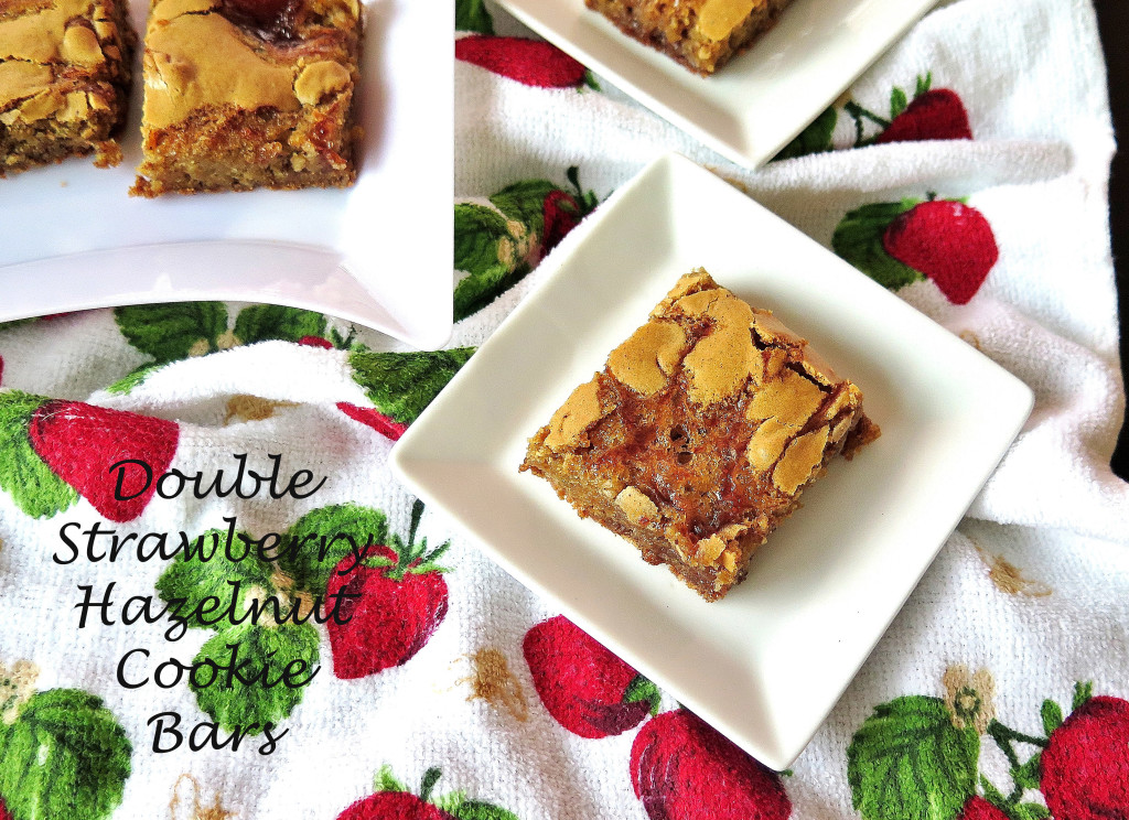 Double Strawberry Hazelnut Cookie Bar table