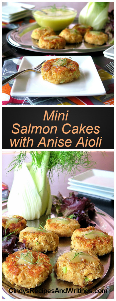 Mini Salmon Cakes with Anise Aioli