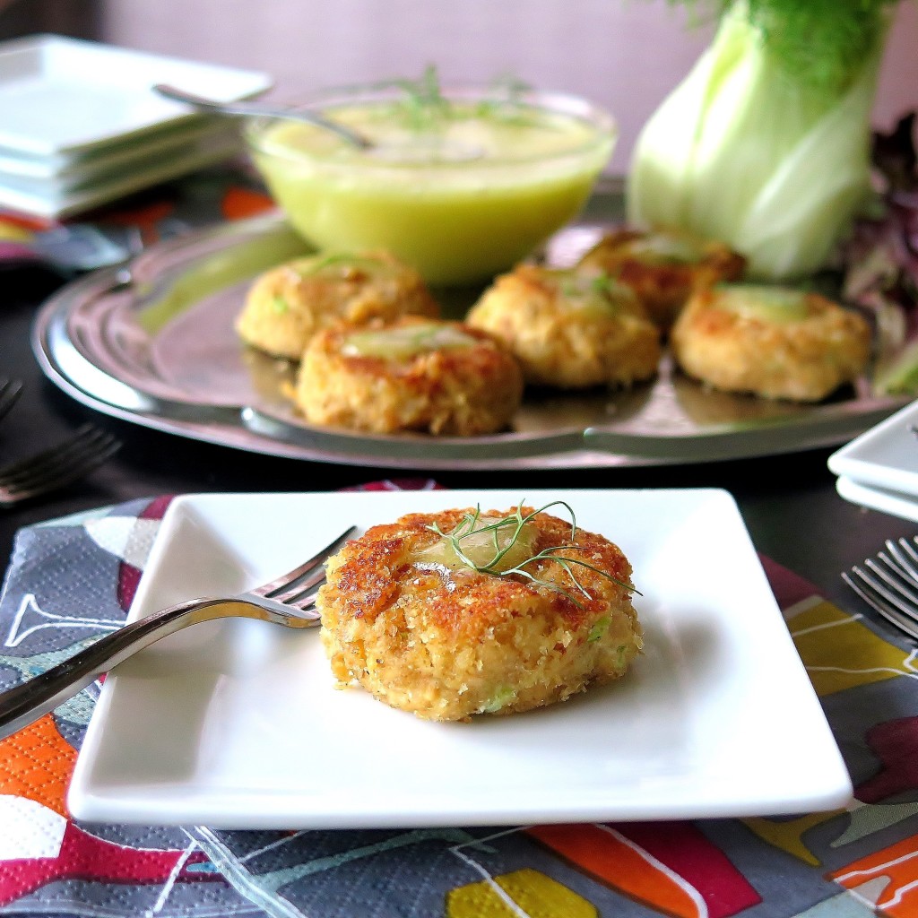 Mini Salmon Cakes with Anise Aioli