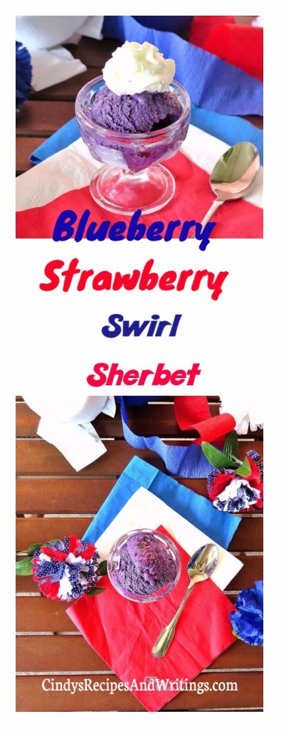 Blueberry Strawberry Swirl Sherbet