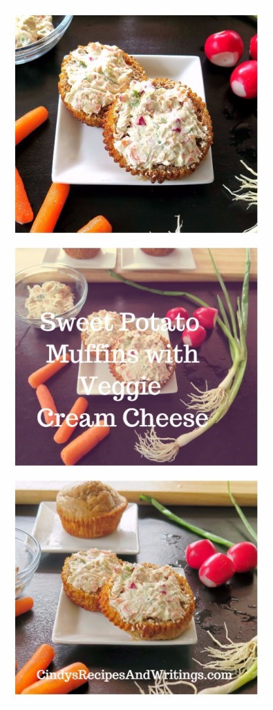 Sweet Potato Muffins with Veggie Cream Cheese