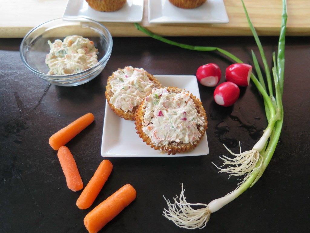 Sweet Potato Muffin with Veggie Cream Cheese