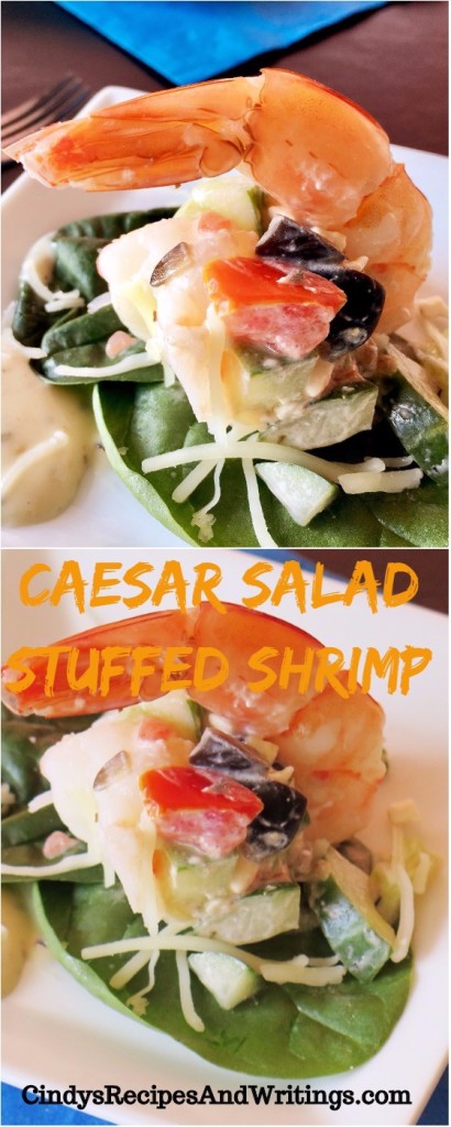 Caesar Salad Stuffed Shrimp