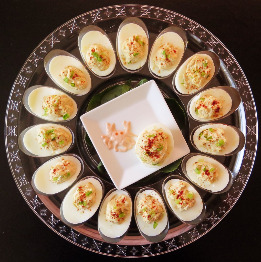 Crab Louie Deviled Eggs