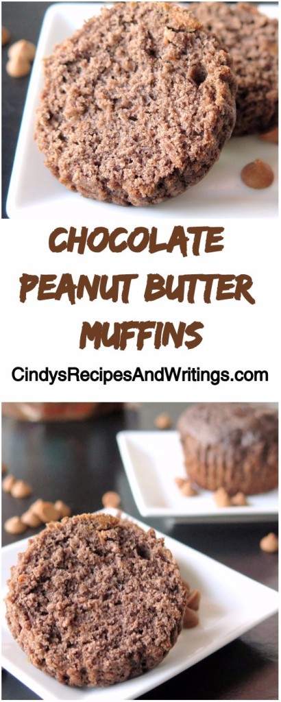Chocolate Peanut Butter Muffins #Choctoberfest