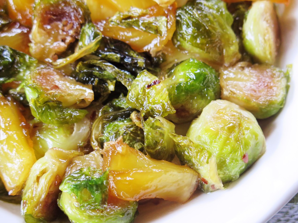 Pineapple Glazed Brussels Sprouts