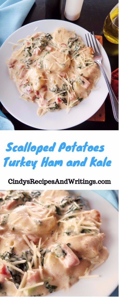Scalloped Potatoes Turkey Ham and Kale 