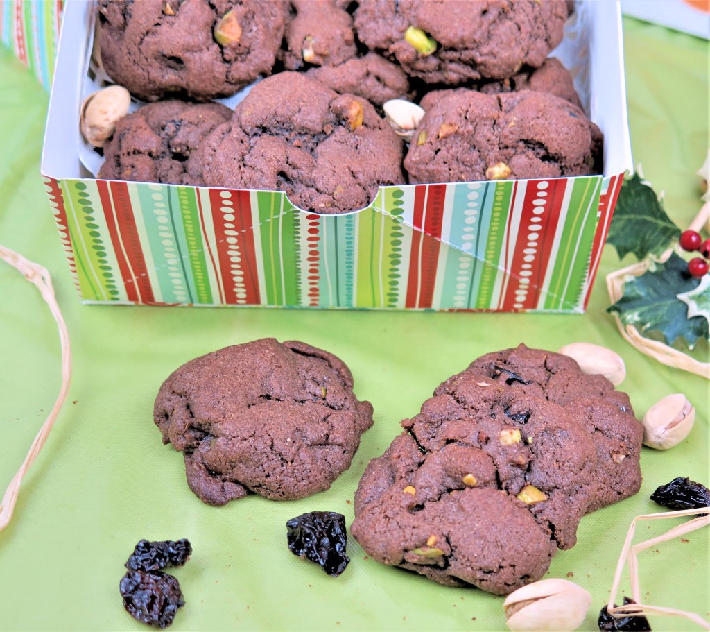 Cherry Chocolate Pistachio cookies