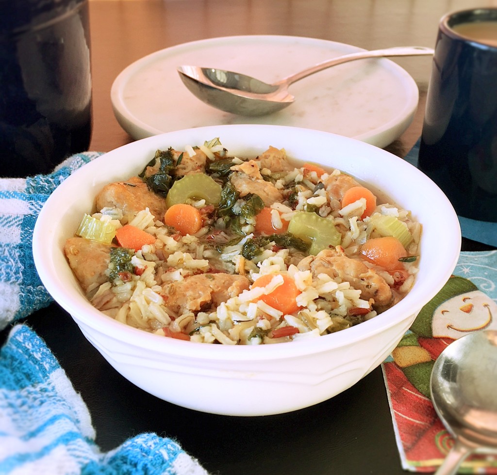 Chicken Sausage and Rice Soup