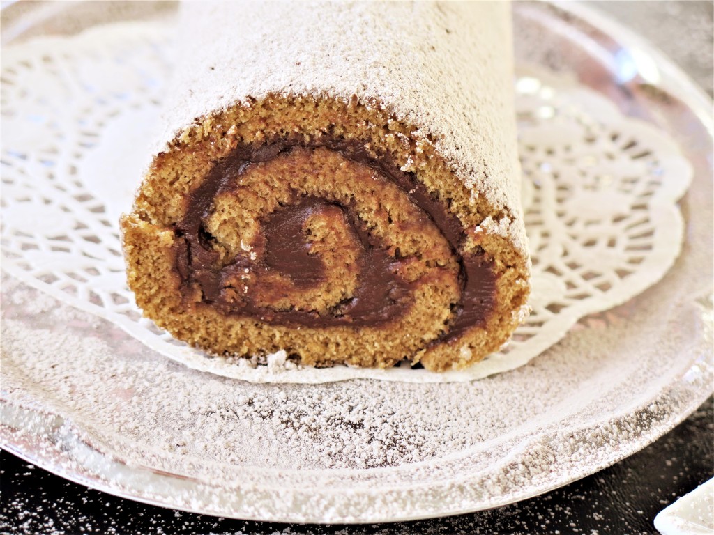 Espresso Chocolate Cream Filled Cake Roll
