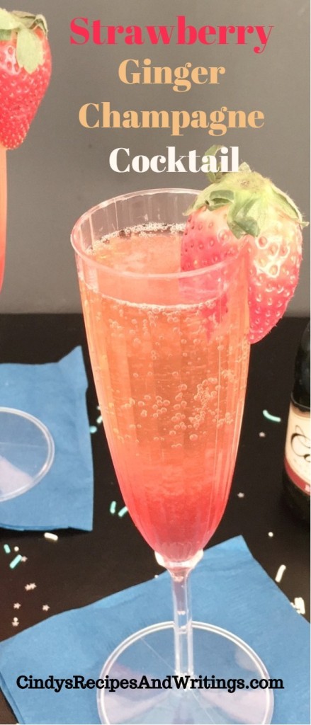 Strawberry Ginger Champagne Cocktail
