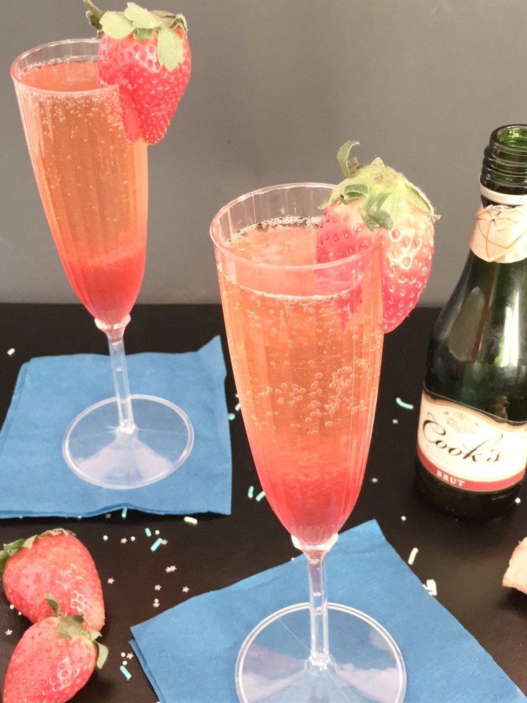 Strawberry Ginger Champagne Cocktail