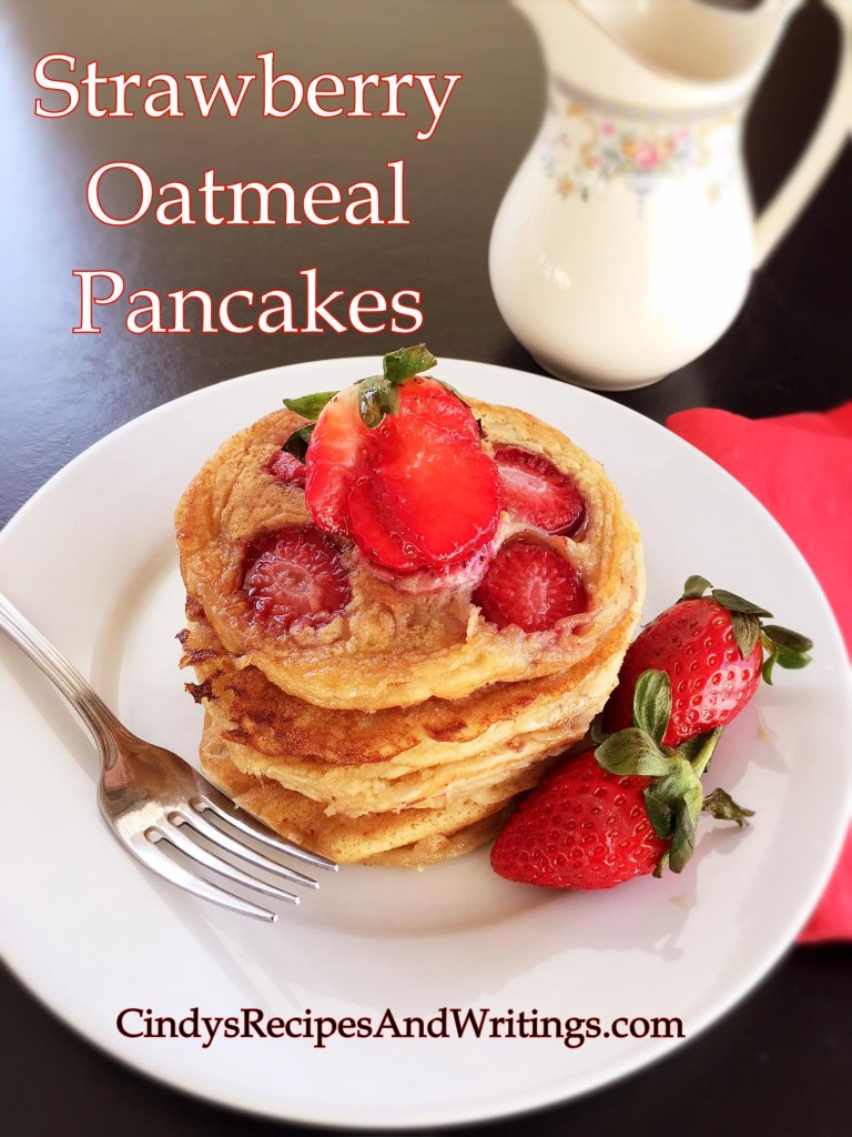 Strawberry Oatmeal Pancakes 