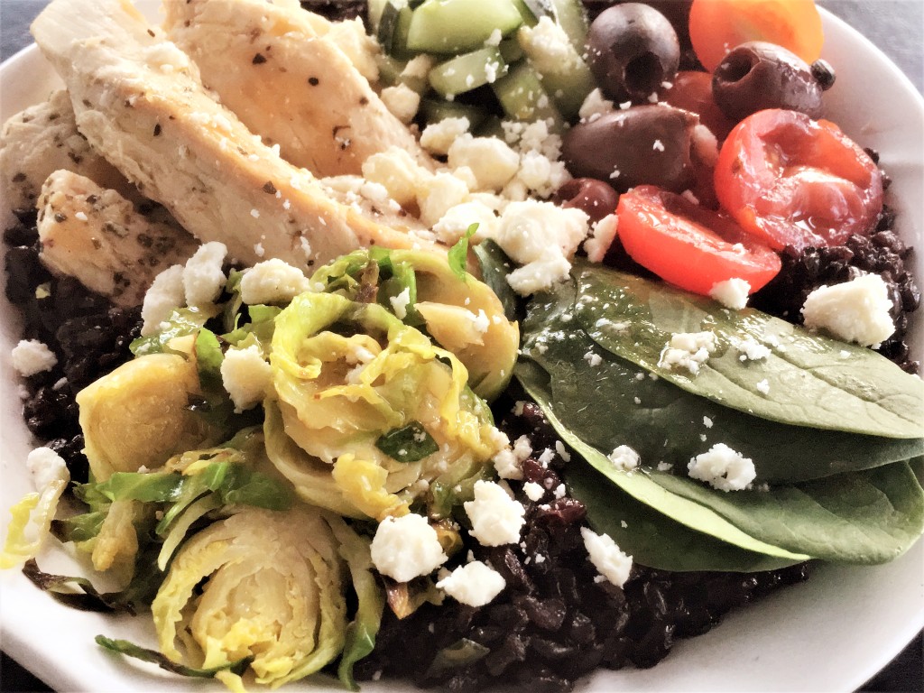 Mediterranean Chicken Black Rice Bowl 