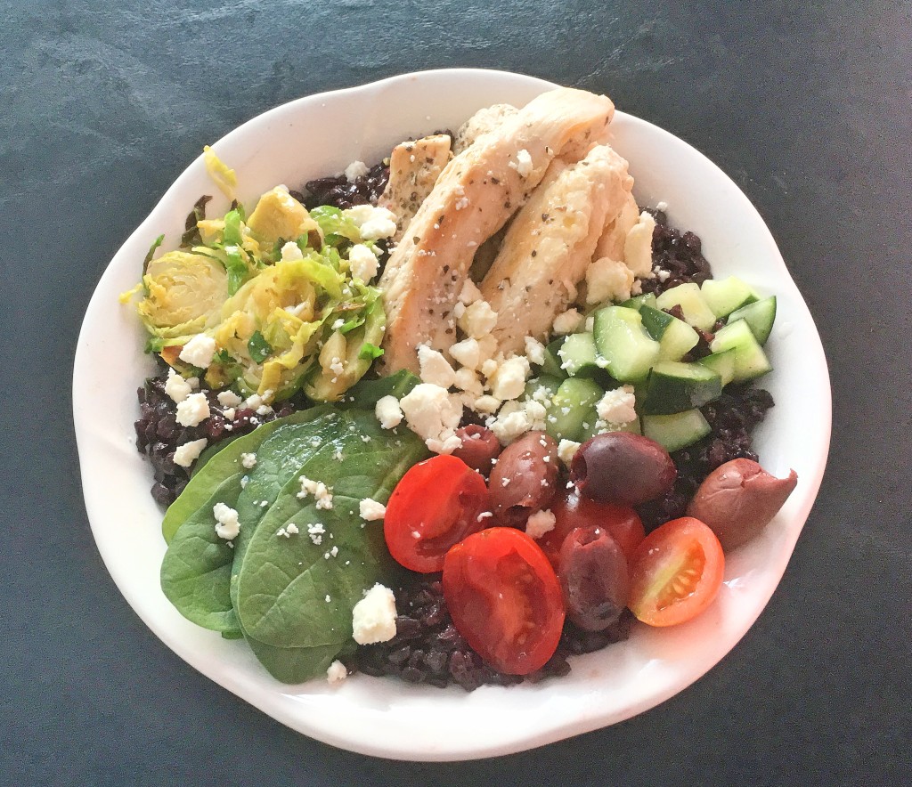 Mediterranean Chicken Black Rice Bowl