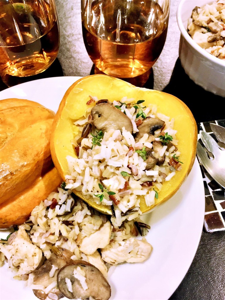 Chicken Mushroom Stuffed Squash