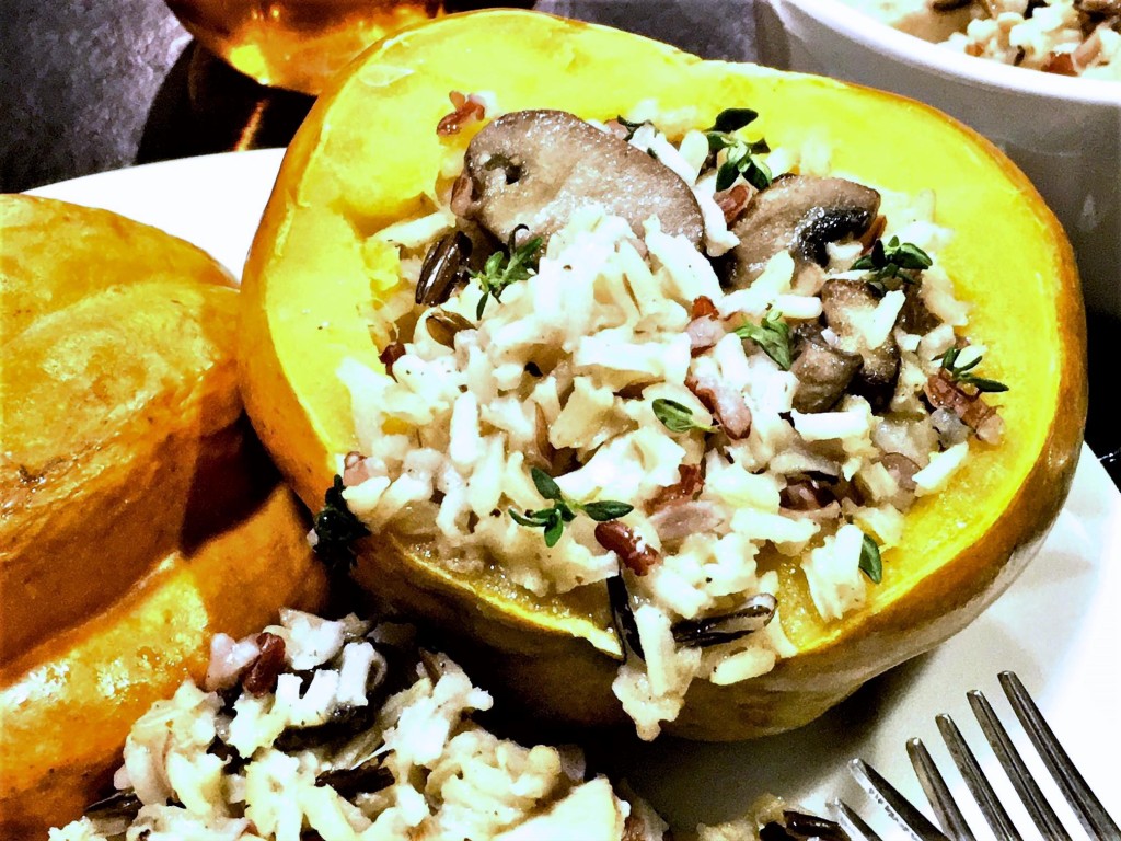 Chicken Mushroom Stuffed Squash