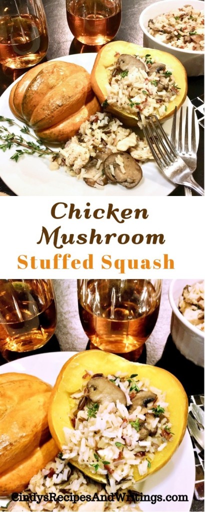 Chicken Mushroom Stuffed Squash 