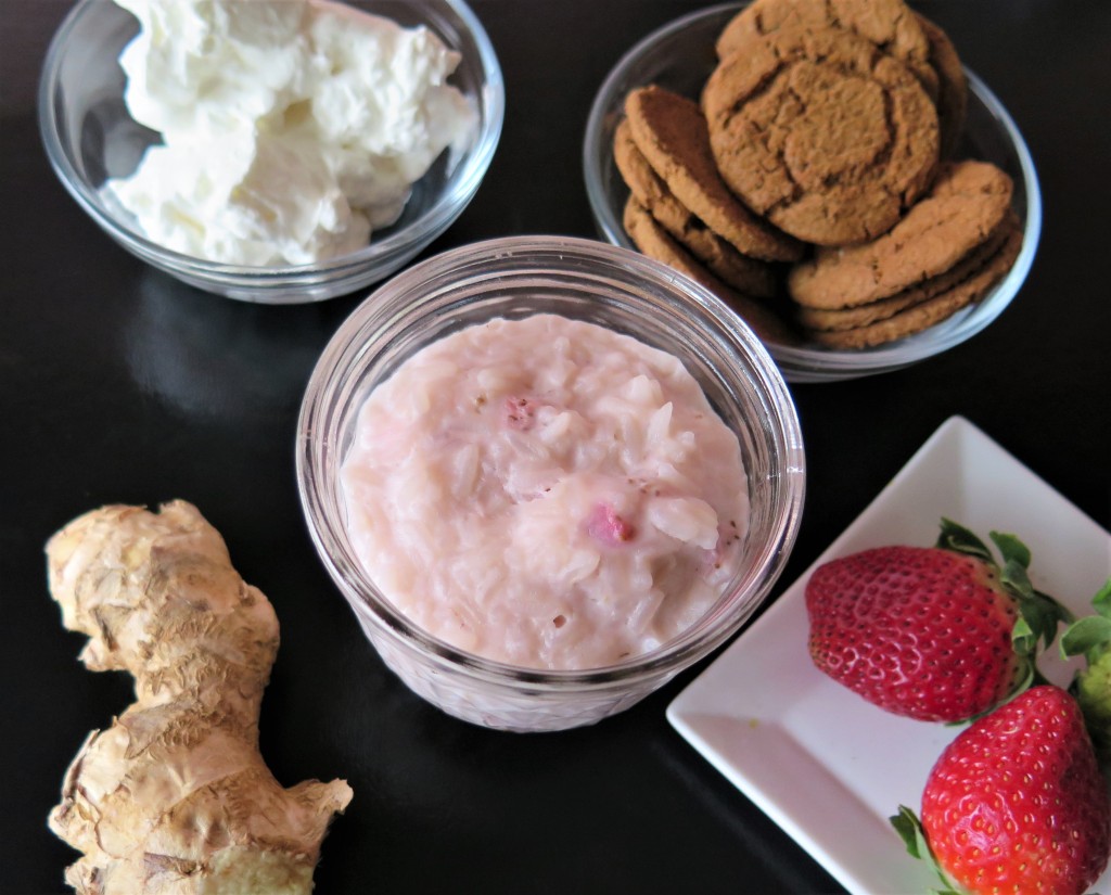 Strawberry Ginger Rice Pudding Cups