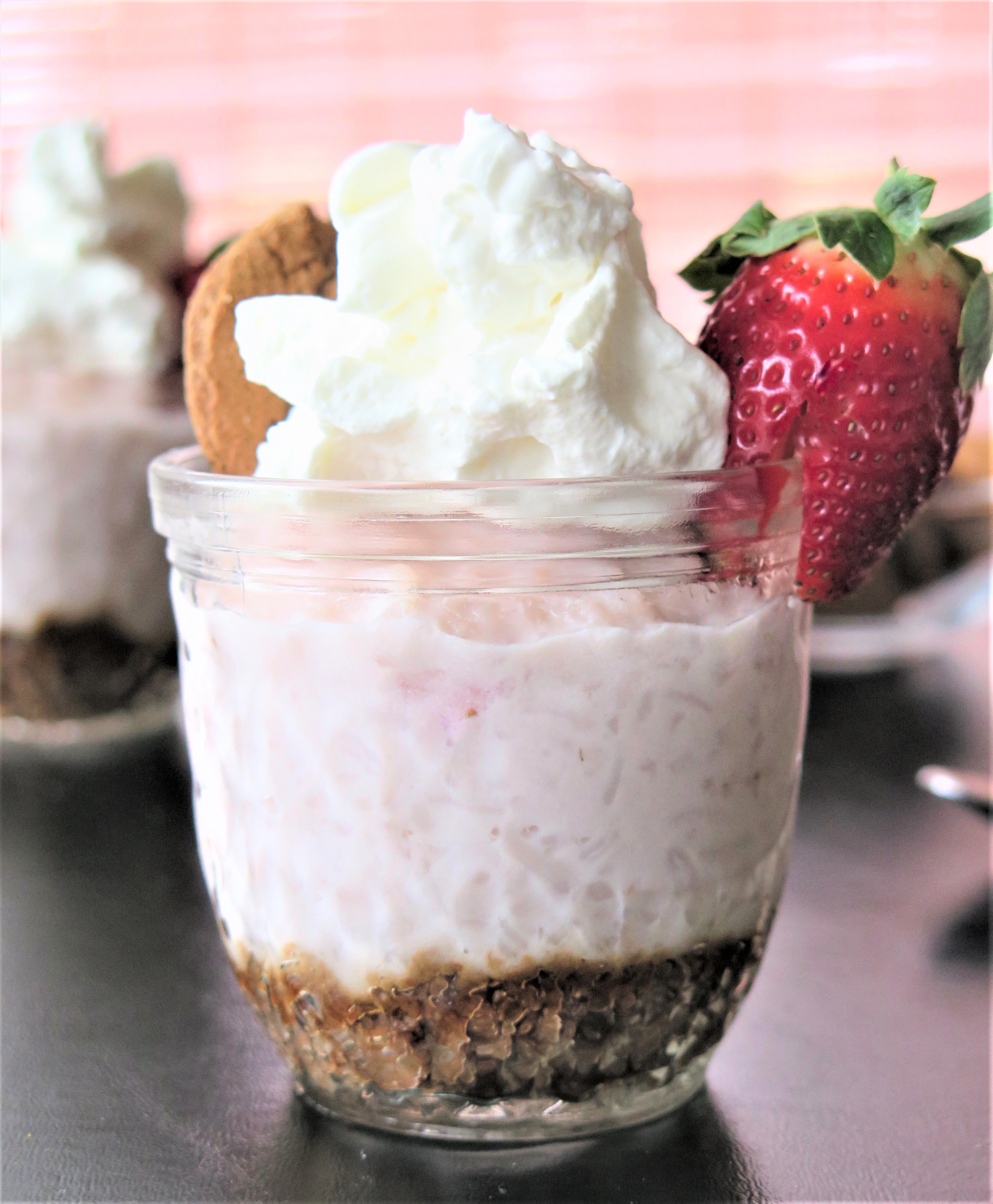 Strawberry Ginger Rice Pudding Cups SundaySupper FLStrawberry