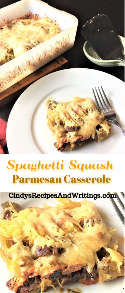 Spaghetti Squash Parmesan Casserole dish