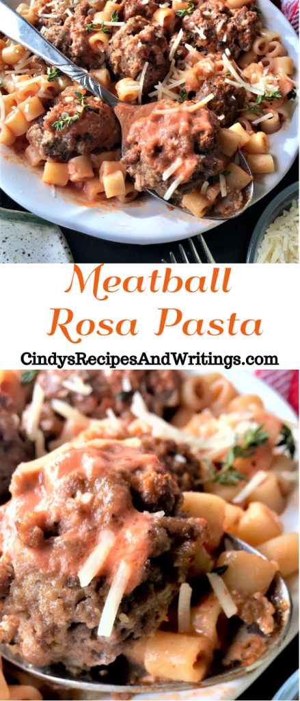 Meatball Rosa Pasta with spoon