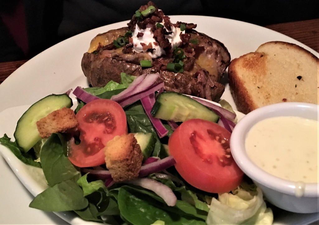 Stacked Baked Potato Salad with Brisket