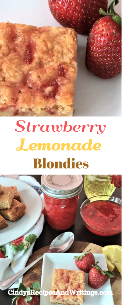 Strawberry Lemonade Blondies 
