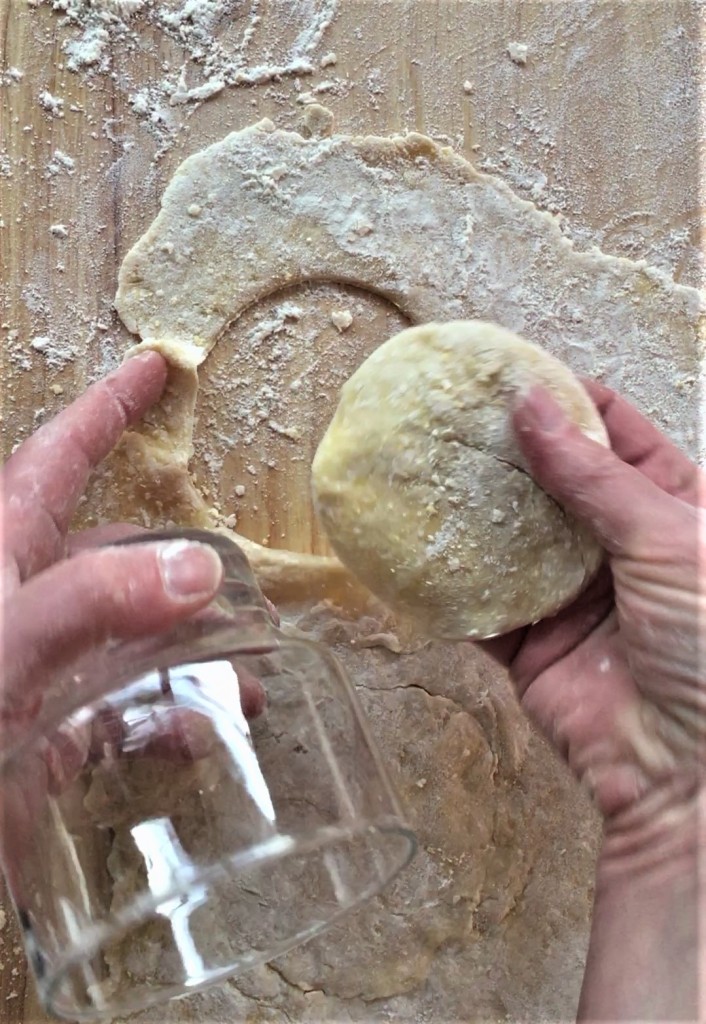 cut pierogie dough