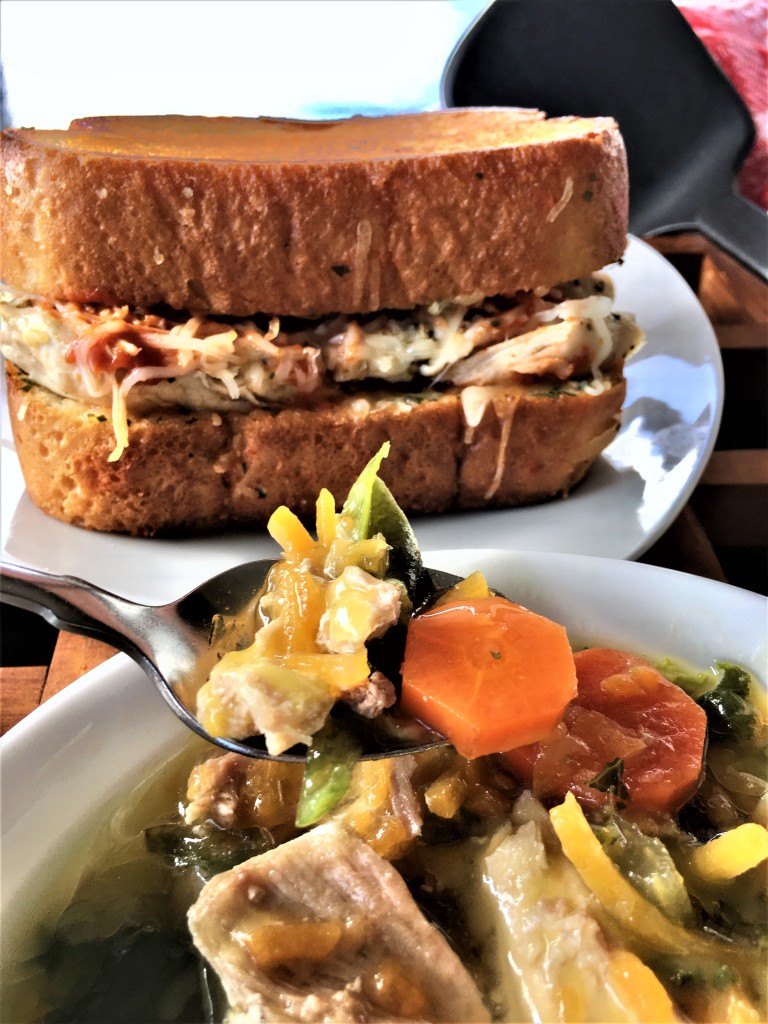 Chicken Vegetable Soup and Grilled Chicken Parmesan 