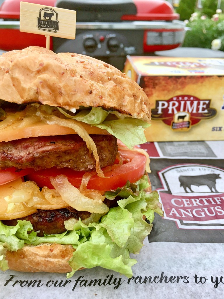 double stacked burger