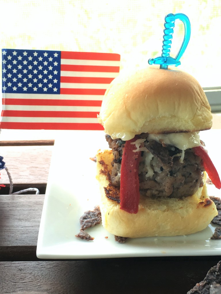 Red White and Blue Burger Bites