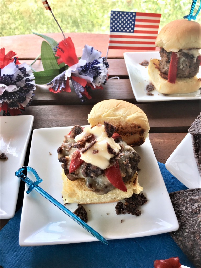 Red White and Blue Burger Bites